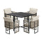 5-Piece Outdoor Dining Set with Rope-Woven Chairs, 150kg, Steel
