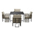 5-Piece Outdoor Dining Set with Rope-Woven Chairs, 150kg, Steel