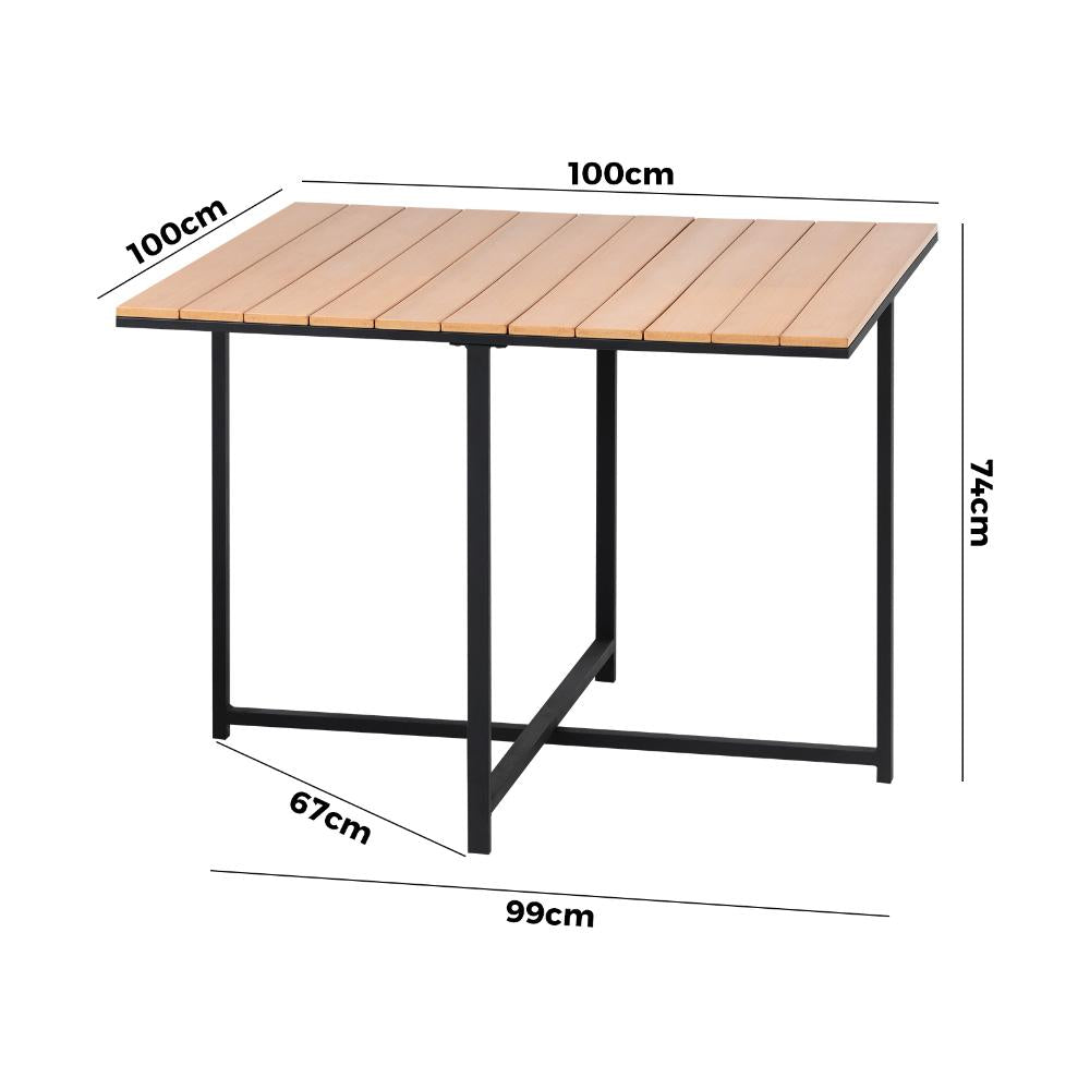 Outdoor Dining Table Lounge Setting Wood-Plastic