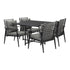 5PCS Outdoor Dining Set Black Table and Rattan Chairs