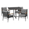 Livsip Outdoor Dining Set Garden Black Table and Chairs 4 Seater