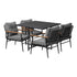 Livsip Outdoor Dining Set Garden Black Table and Chairs 4 Seater