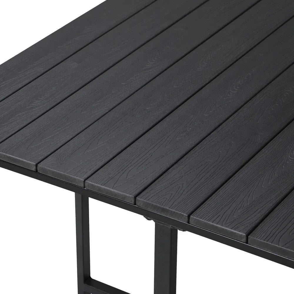 Livsip Outdoor Dining Set Garden Black Table and Chairs 4 Seater