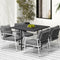 Livsip 5 Piece Black Outdoor Dining Set Garden Table Chairs Weatherproof