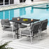 Outdoor Dining Set Black Table and Chairs 5PCS
