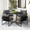 Livsip 4 Seater Black Outdoor Dining Set Garden Table Chairs Weatherproof