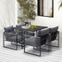 Livsip 5PCS Outdoor Dining Set Garden Table Sofa Chairs with Cushions