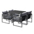 Livsip 5PCS Outdoor Dining Set Garden Table Sofa Chairs with Cushions