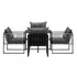 Livsip 5PCS Outdoor Dining Set Garden Table Sofa Chairs with Cushions