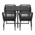 5PCS Outdoor Dining Set Black Table Lounge Chairs