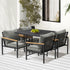 Outdoor Dining Set Black Table and Chairs 5PCS