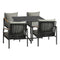 Outdoor Dining Set Black Table and Chairs 5PCS