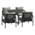 Outdoor Dining Set Black Table and Chairs 5PCS