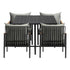 Outdoor Dining Set Black Table and Chairs 5PCS