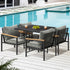 Outdoor Dining Set Black Table and Chairs 5PCS