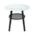 Outdoor Dining Table w/ Storage Shelf Black 90cm