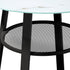 Outdoor Dining Table w/ Storage Shelf Black 90cm