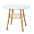 Outdoor Dining Table w/ Storage Shelf Brown 90cm