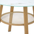 Outdoor Dining Table w/ Storage Shelf Brown 90cm