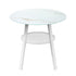 Outdoor Dining Table w/ Storage Shelf White 90cm