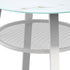 Outdoor Dining Table w/ Storage Shelf White 90cm