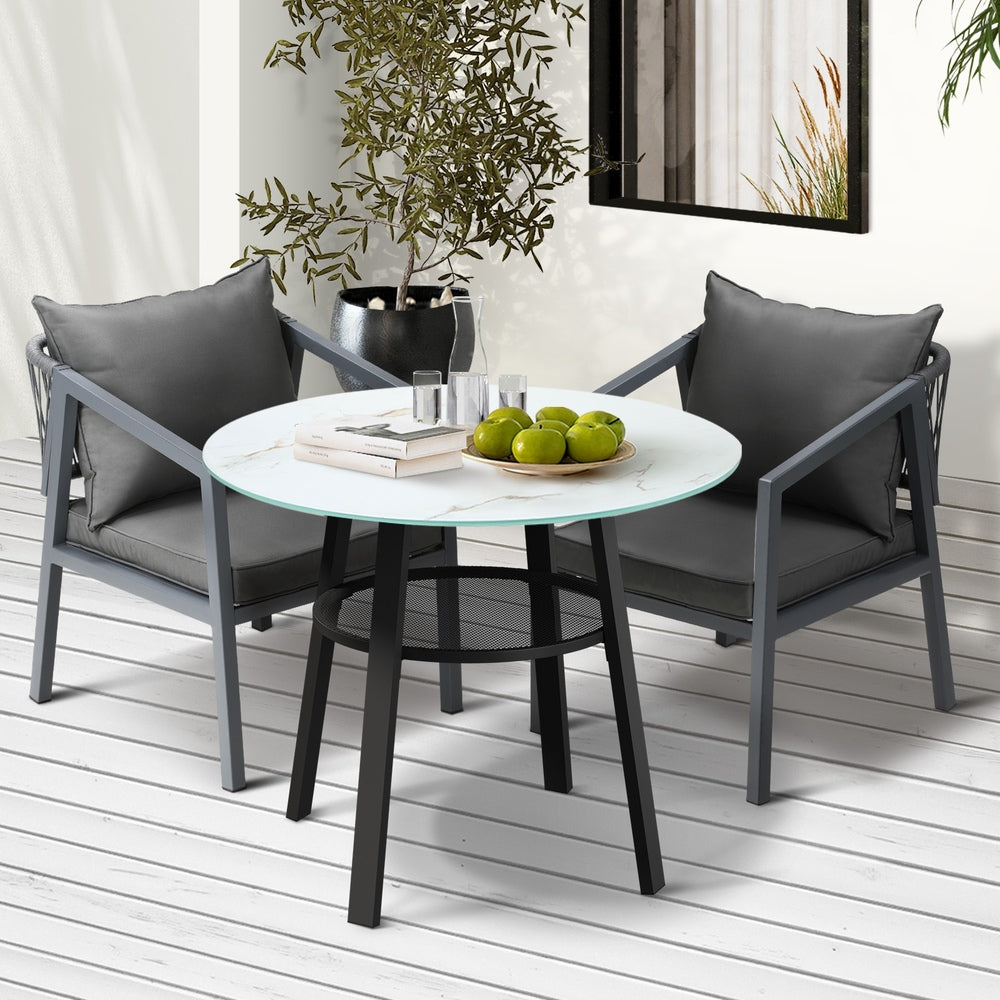3PCS Outdoor Dining Set Table Lounge Chair