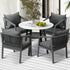 5PCS Outdoor Dining Set Table Lounge Chair