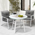 Outdoor Dining Set 2 Seater Rattan Armchair Glass Table