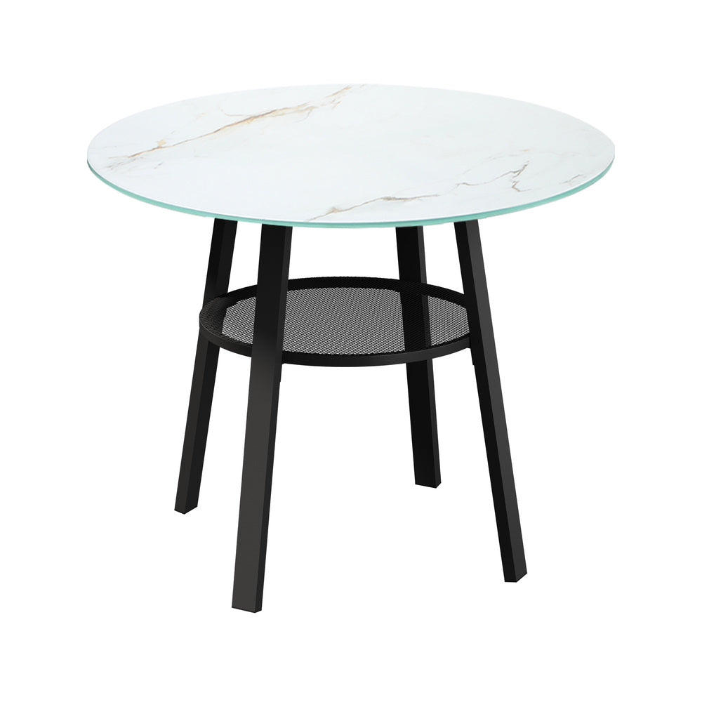 Outdoor Dining Set 4 Seater Rattan Armchair Glass Table