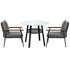Livsip Outdoor Dining Set 3PC Lounge Setting Table Storage Shelf