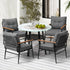 Outdoor Dining Set 5PC Lounge Setting Table Storage Shelf