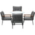 Outdoor Dining Set 5PC Lounge Setting Table Storage Shelf