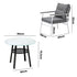 Outdoor Dining Set 4 Seater Marble Tempered Glass Table
