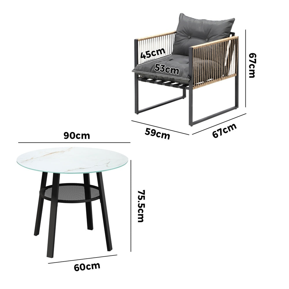 Outdoor Patio Set 4 Seater Bistro Setting