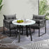 Livsip 3PCS Outdoor Dining Set Round Table PE Wicker Chairs