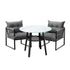 Livsip 3PCS Outdoor Dining Set Round Table PE Wicker Chairs
