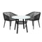 3PCS Outdoor Dining Set Marble-style Table