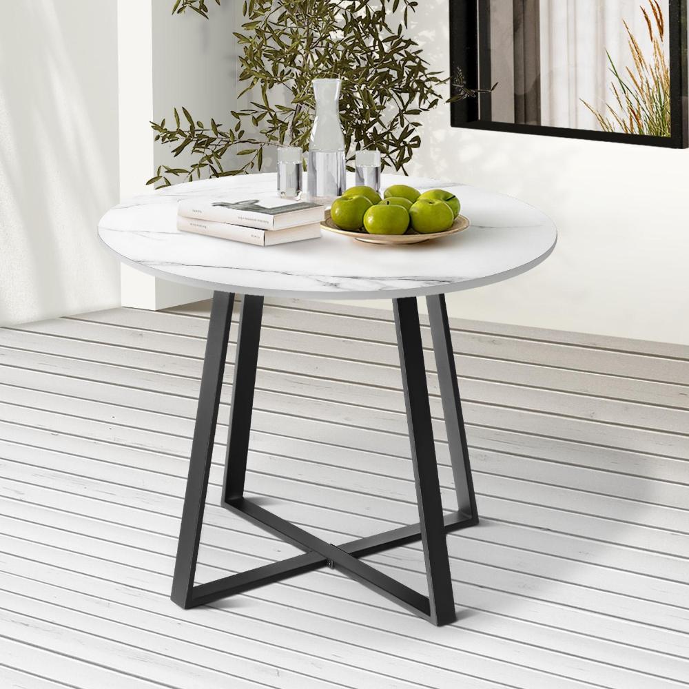 90cm Outdoor Dining Sintered Stone Table Black