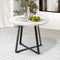 90cm Outdoor Dining Table Round Sintered Stone Black