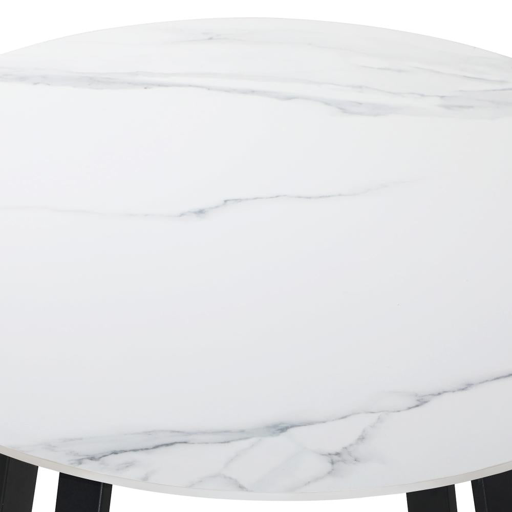 90cm Outdoor Dining Sintered Stone Table Black