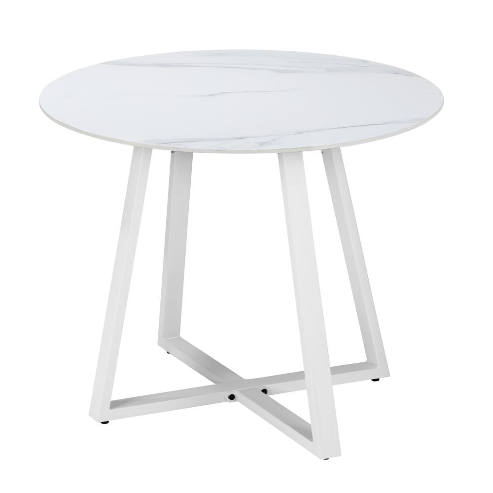 90cm Outdoor Dining Sintered Stone Table White