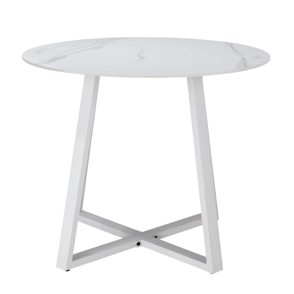 90cm Outdoor Dining Sintered Stone Table White