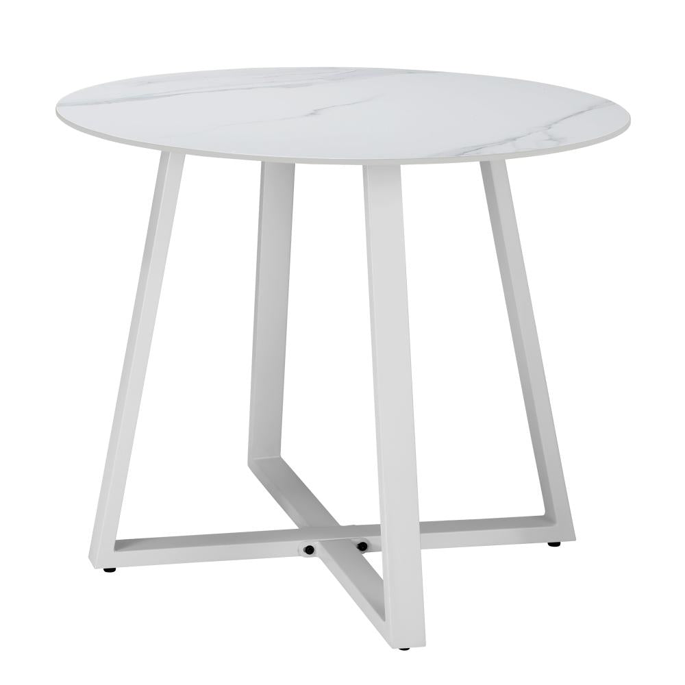 90cm Outdoor Dining Sintered Stone Table White