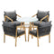 5PCS Outdoor Dining Set 90cm Table Lounge Chairs