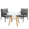3PCS Outdoor Furniture Dining Set Table with Storage Shelf