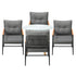 5PCS Outdoor Furniture Dining Set Table with Storage Shelf
