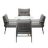 5PCS Outdoor Furniture Dining Set Table with Storage Shelf