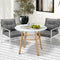 Livsip 3PC Outdoor Dining Set Table with Storage Shelf 2 Chairs Grey