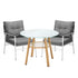 Outdoor 3PCS Dining Set Table with Storage Shelf
