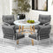 Livsip 5PC Outdoor Dining Set Table with Storage Shelf 4 Chairs Grey